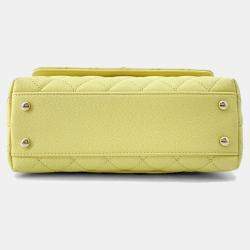 Chanel Yellow Caviar Leather Coco Handle 2Way Handbag XS