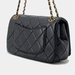 Chanel Black Lambskin 19 Flap Chain Shoulder Bag 20