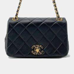 Chanel Black Lambskin 19 Flap Chain Shoulder Bag 20