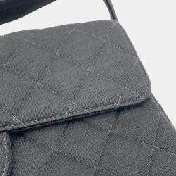 Chanel Black Cotton Matelasse Double Face Handbag