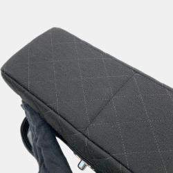 Chanel Black Cotton Matelasse Double Face Handbag