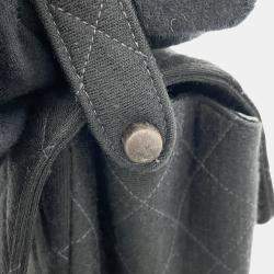 Chanel Black Cotton Matelasse Double Face Handbag