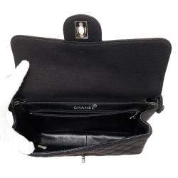Chanel Black Cotton Matelasse Double Face Handbag