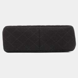 Chanel Black Cotton Matelasse Double Face Handbag