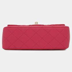 Chanel Matelasse Top Handle Chain shoulder Pink Lambskin Size 20
