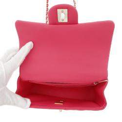 Chanel Matelasse Top Handle Chain shoulder Pink Lambskin Size 20