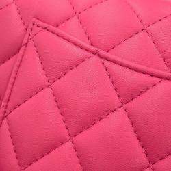 Chanel Matelasse Top Handle Chain shoulder Pink Lambskin Size 20