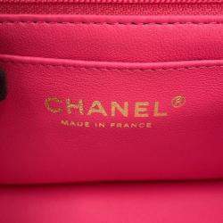 Chanel Matelasse Top Handle Chain shoulder Pink Lambskin Size 20