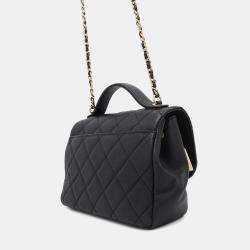 Chanel Affinity 2Way Shoulder Bag Black Caviar Leather