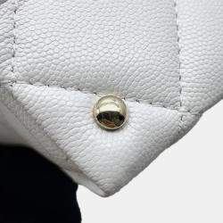 Chanel Matelasse 2Way Top Handle White Caviar Leather