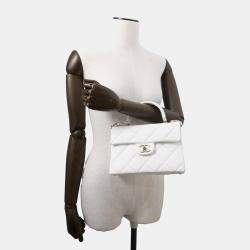 Chanel Matelasse 2Way Top Handle White Caviar Leather