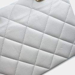 Chanel Matelasse 2Way Top Handle White Caviar Leather
