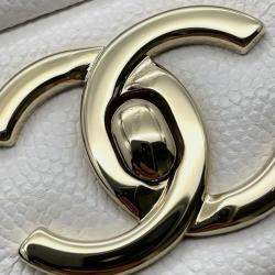 Chanel Matelasse 2Way Top Handle White Caviar Leather