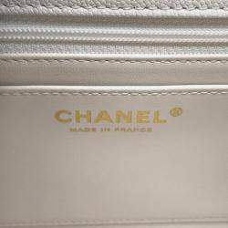 Chanel Matelasse 2Way Top Handle White Caviar Leather