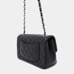 Chanel Matelasse Single Flap Chain shoulder Black Lambskin Size 20