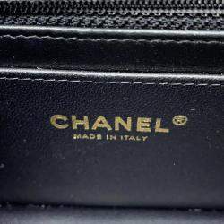 Chanel Matelasse Single Flap Chain shoulder Black Lambskin Size 20