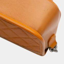 Pre Owned Chanel Orange Small Quilted Iridescent Calfskin and Caviar Daily Carry Flap