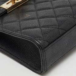Chanel Black Quilted Caviar Leather Golden Class Mini WOC Clutch Bag
