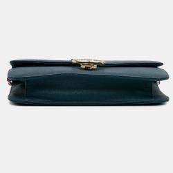 Chanel Blue Paris Cuba Quilted Caviar Thread Around Flap