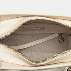 Chanel Beige White Small Tweed and Calfskin Gabrielle Crossbody