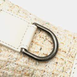 Chanel Beige White Small Tweed and Calfskin Gabrielle Crossbody