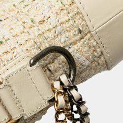 Chanel Beige White Small Tweed and Calfskin Gabrielle Crossbody