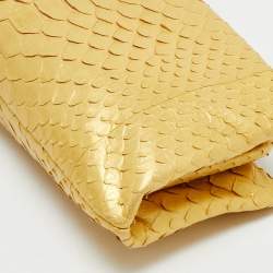 Chanel Gold Python Kiss Lock Frame Clutch