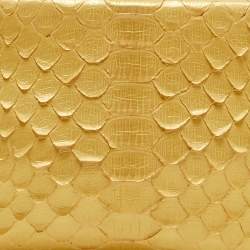 Chanel Gold Python Kiss Lock Frame Clutch