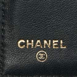 Chanel Grey Quilted Leather Classic Flap Trifold Wallet