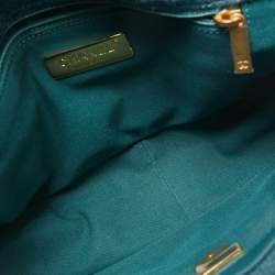 Chanel Dark Green Quilted Tweed Small 19 Flap Bag