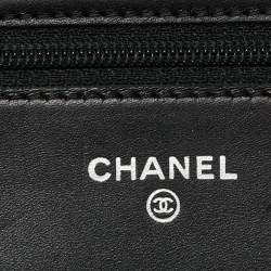 Pre Owned Chanel Black Quilted Leather Cambon Ligne Wallet on Chain