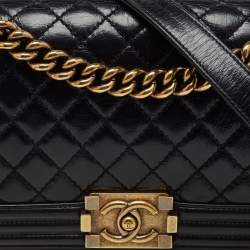 Chanel Black Quilted Leather Medium Boy Flap Bag