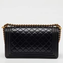 Chanel Black Quilted Leather Medium Boy Flap Bag