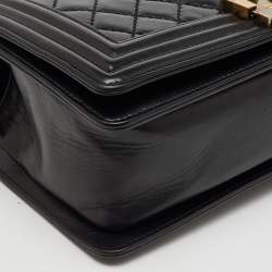 Chanel Black Quilted Leather Medium Boy Flap Bag