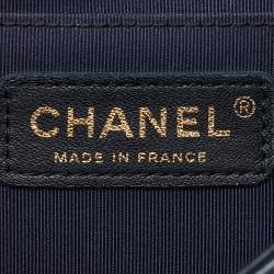 Chanel Navy Blue Quilted Leather Medium Boy Flap Bag