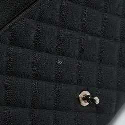 Chanel Black Quilted Caviar Leather Jumbo Classic Single Flap Bag