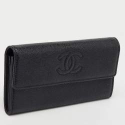 Chanel Black Caviar Leather CC Timeless Continental Wallet