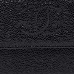 Chanel Black Caviar Leather CC Timeless Continental Wallet
