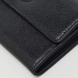 Chanel Black Caviar Leather CC Timeless Continental Wallet