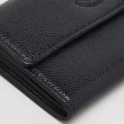 Chanel Black Caviar Leather CC Timeless Continental Wallet