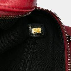 Pre Owned Chanel Red Medium Glazed Calfskin Duo Color Flap