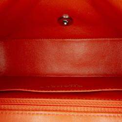 Chanel Orange Mini Rectangular Classic Lambskin Single Flap