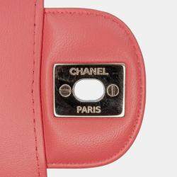 Chanel Red Medium Classic Chevron Lambskin Double Flap