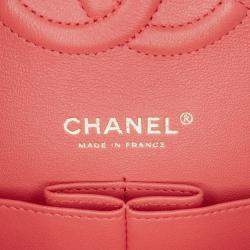 Chanel Red Medium Classic Chevron Lambskin Double Flap