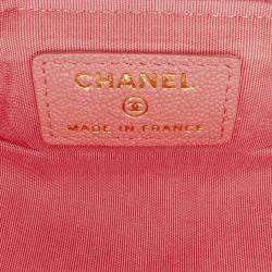 Chanel Pink Micro Caviar Chain Vanity Bag