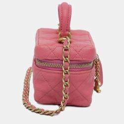 Chanel Pink Micro Caviar Chain Vanity Bag