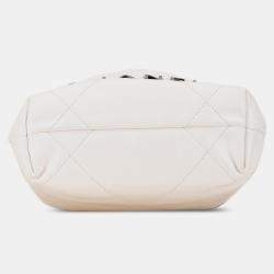 Chanel White Mini Shiny Calfskin 22 Hobo