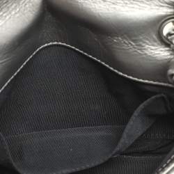 Pre Owned Chanel Silver Quilted Crinkled Leather Mini Chain Me Bag