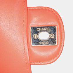 Chanel Red Medium Classic Chevron Lambskin Double Flap