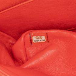 Chanel Red Medium Classic Chevron Lambskin Double Flap